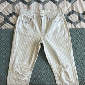 American Eagle striped mom jeans